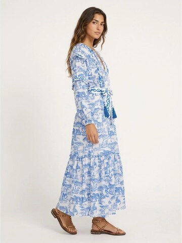 Miss June Jurk 'Robe Longue Francesca' in Blauw
