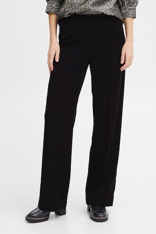 Fransa Loose fit Chino Pants in Black: front