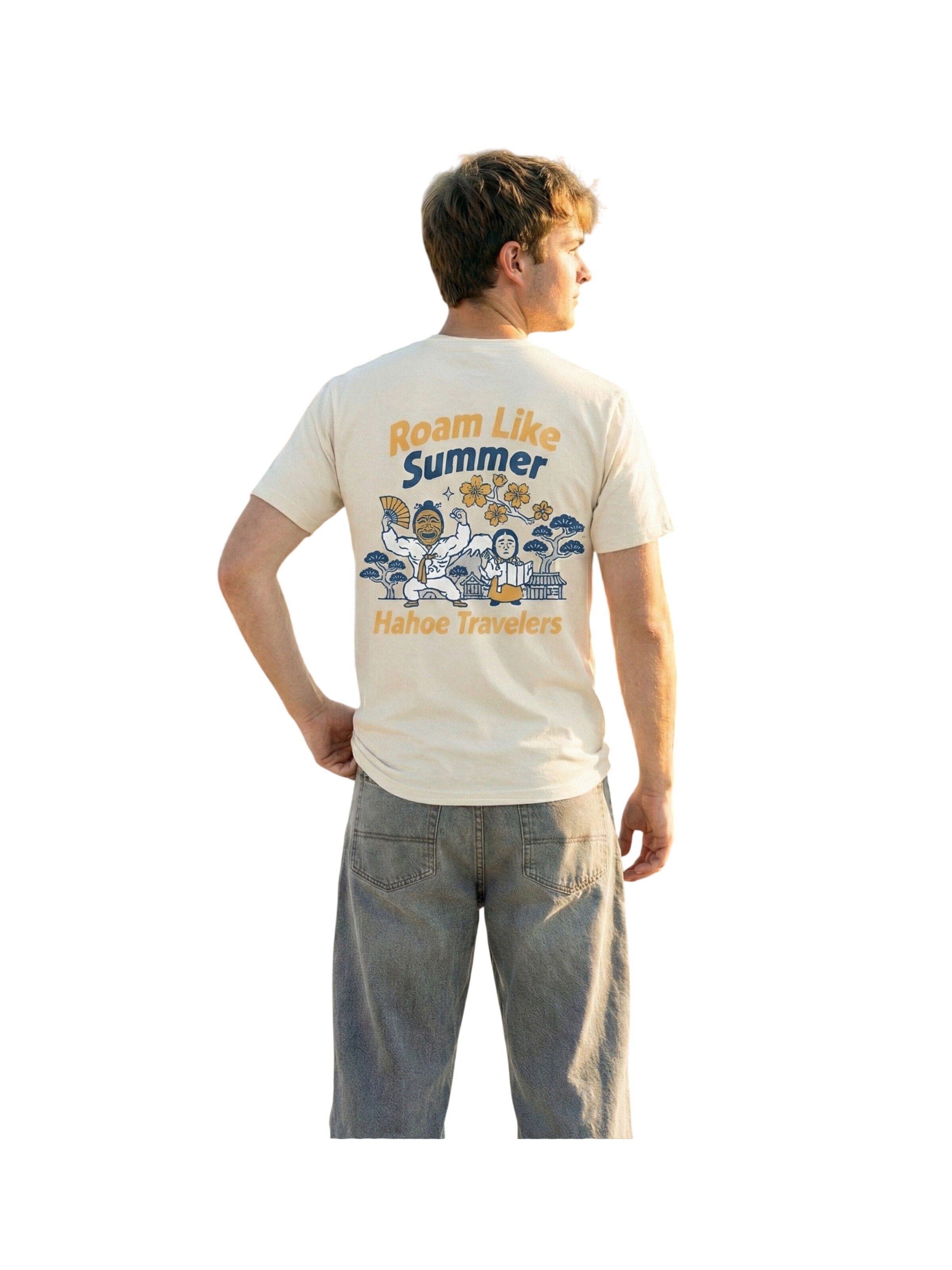 RoamLikeSummer Shirt 'Hahoe Travelers' in Beige: front