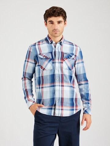 GARCIA Regular fit Button Up Shirt in Blue: front