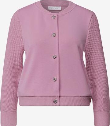 Street One Studio Blouson mit Strickärmeln und Knöpfen in Pink: Vorderseite