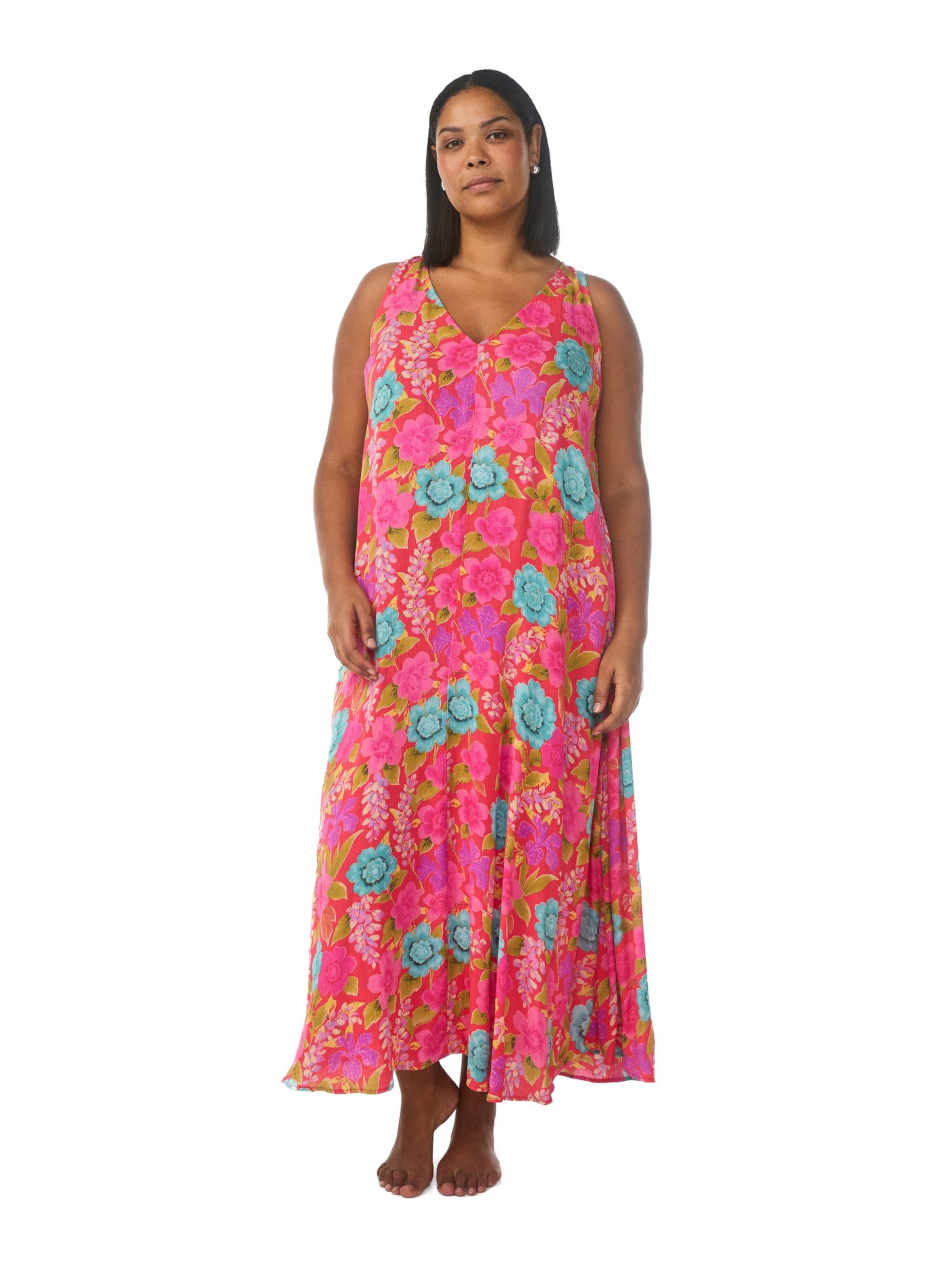 Swim by Zizzi Beach dress 'Slulu' in Red: front