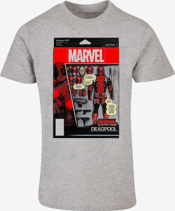 ABSOLUTE CULT Shirt 'Deadpool - Action Figure' in Grijs: voorkant