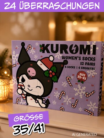 HELLO KITTY Socks 'Adventskalender mit 12 Paar' in Mixed colors