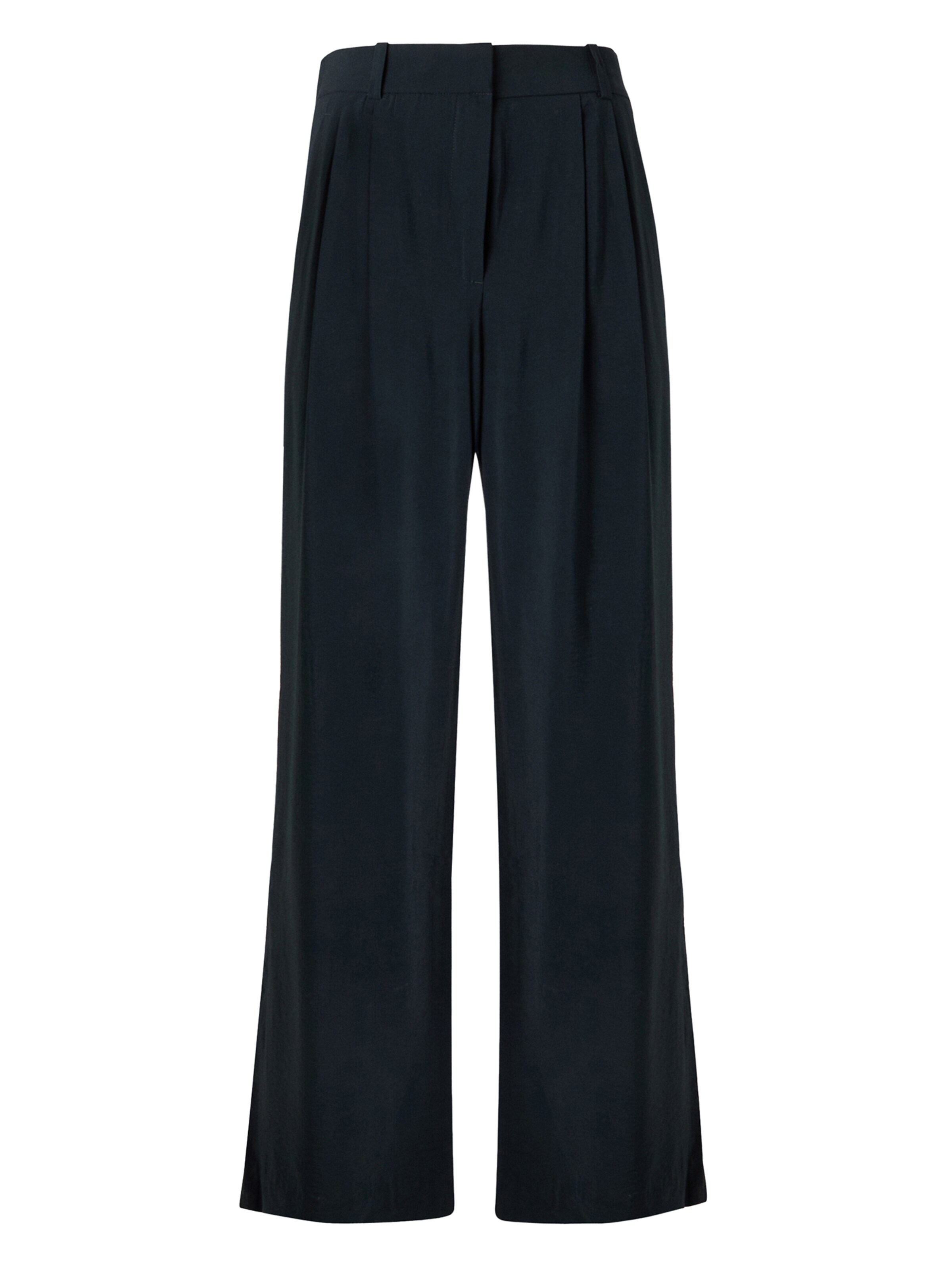 Abercrombie & Fitch Широкий Брюки со складками в Черный: спереди