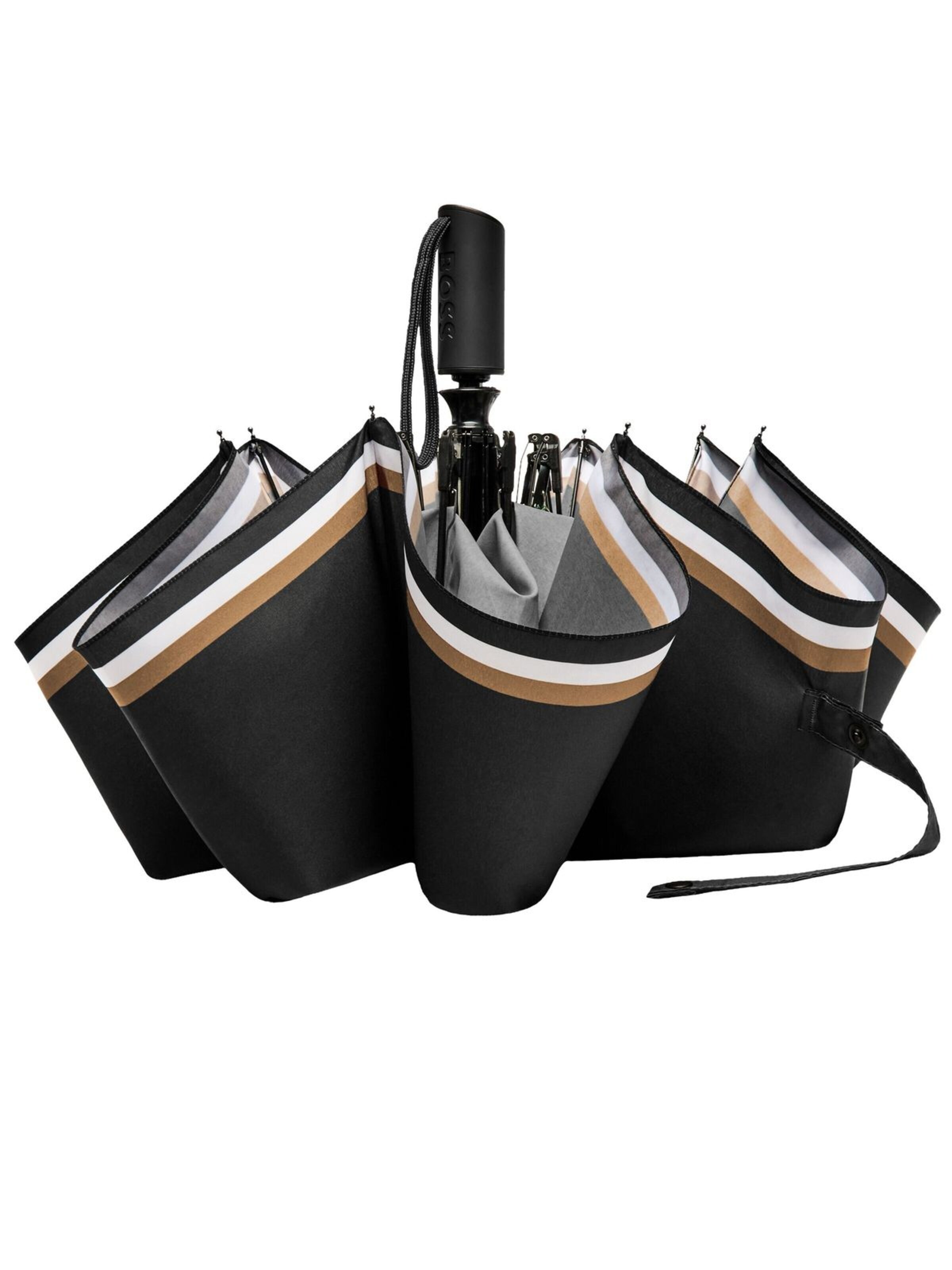 BOSS Paraplu 'Pocket umbrella Varsity' in Zwart
