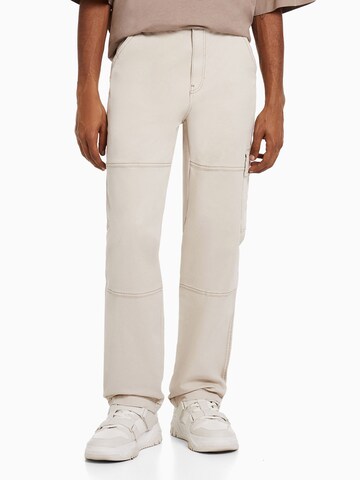 Bershka Regular Jeans in Beige: predná strana