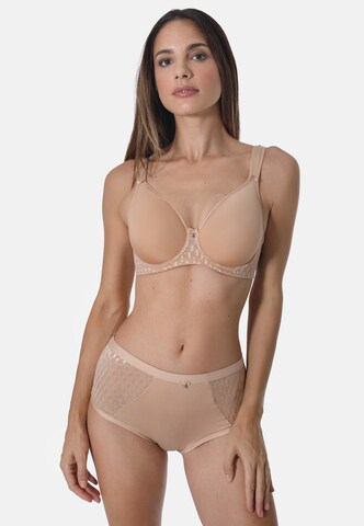 sassa T-shirt Bra 'GRAPHICAL JACQUARD' in Beige: front