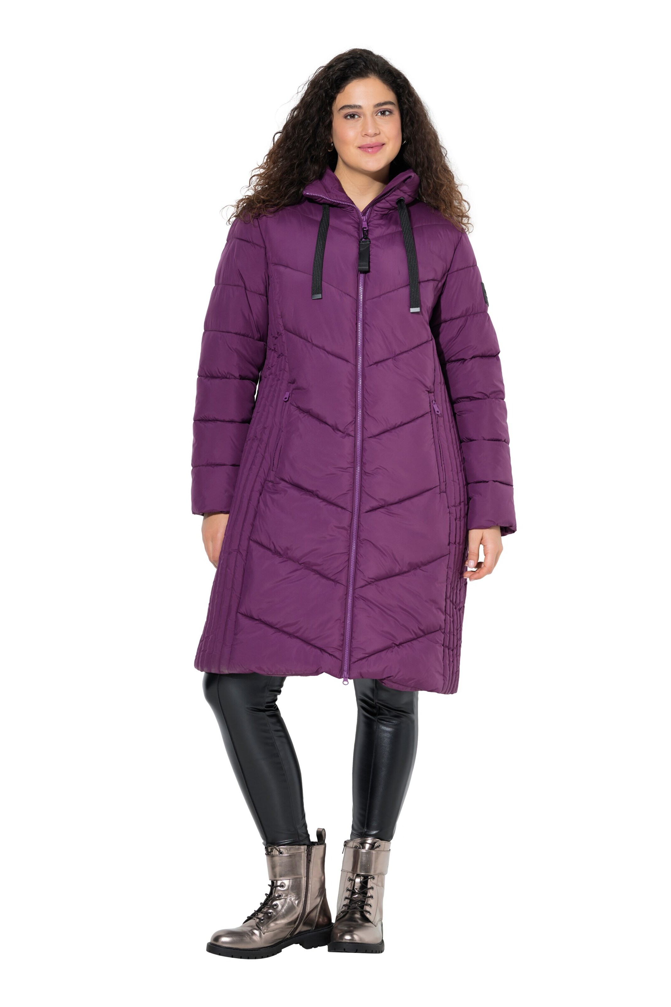Ulla Popken Winter Jacket in Purple: front
