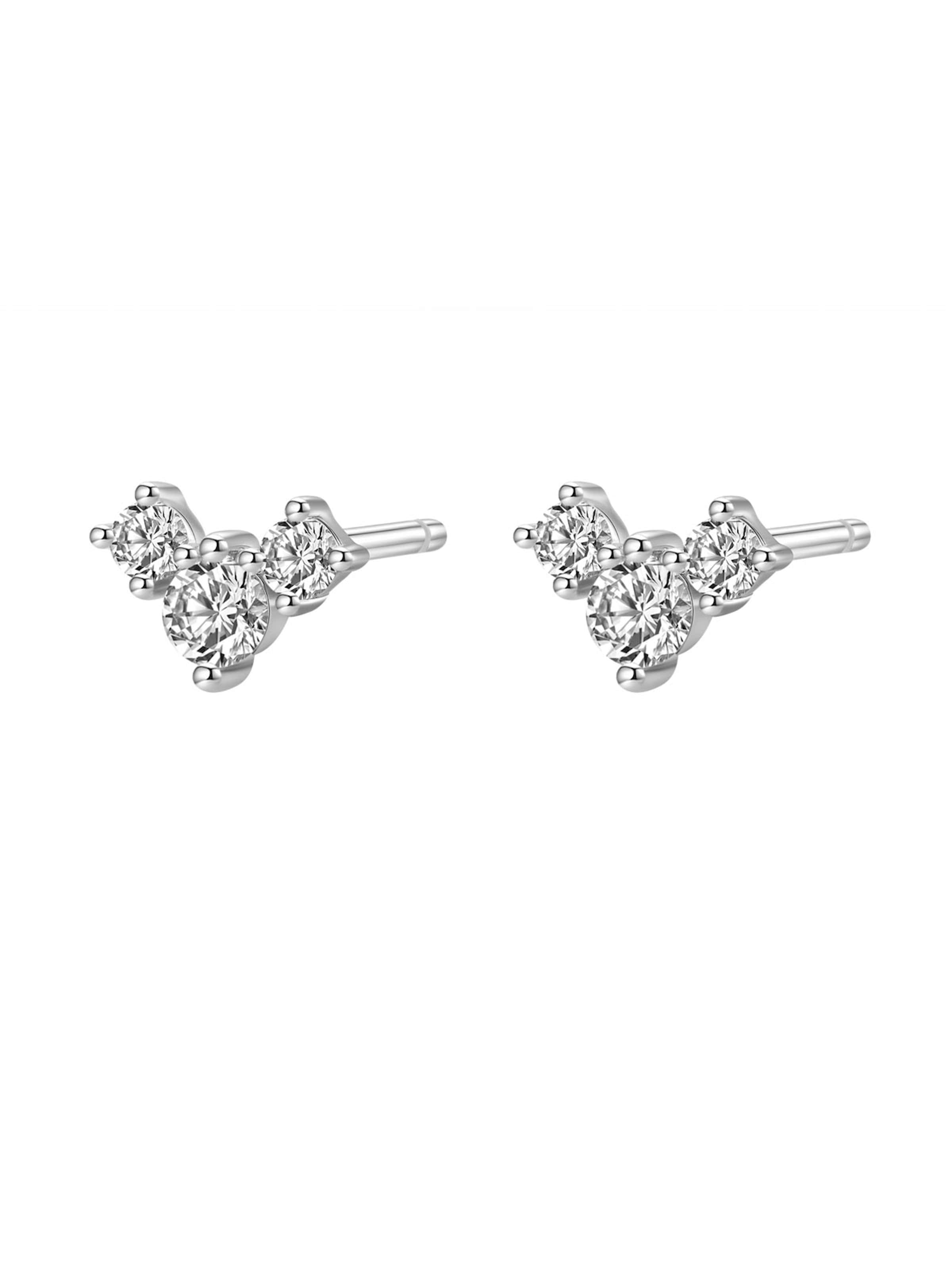 Hey Happiness Earrings 'Petite Trio' in Silver: front
