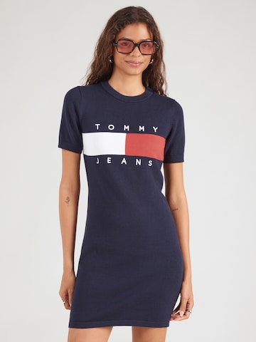 Tommy Jeans Pletené šaty - Modrá: predná strana