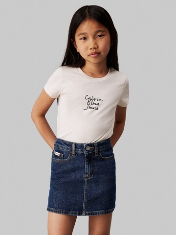 Calvin Klein Jeans Shirt in Wit: voorkant