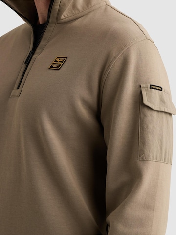 Sweat-shirt 'Sweatshirt with half-zip and badge' PME Legend en vert
