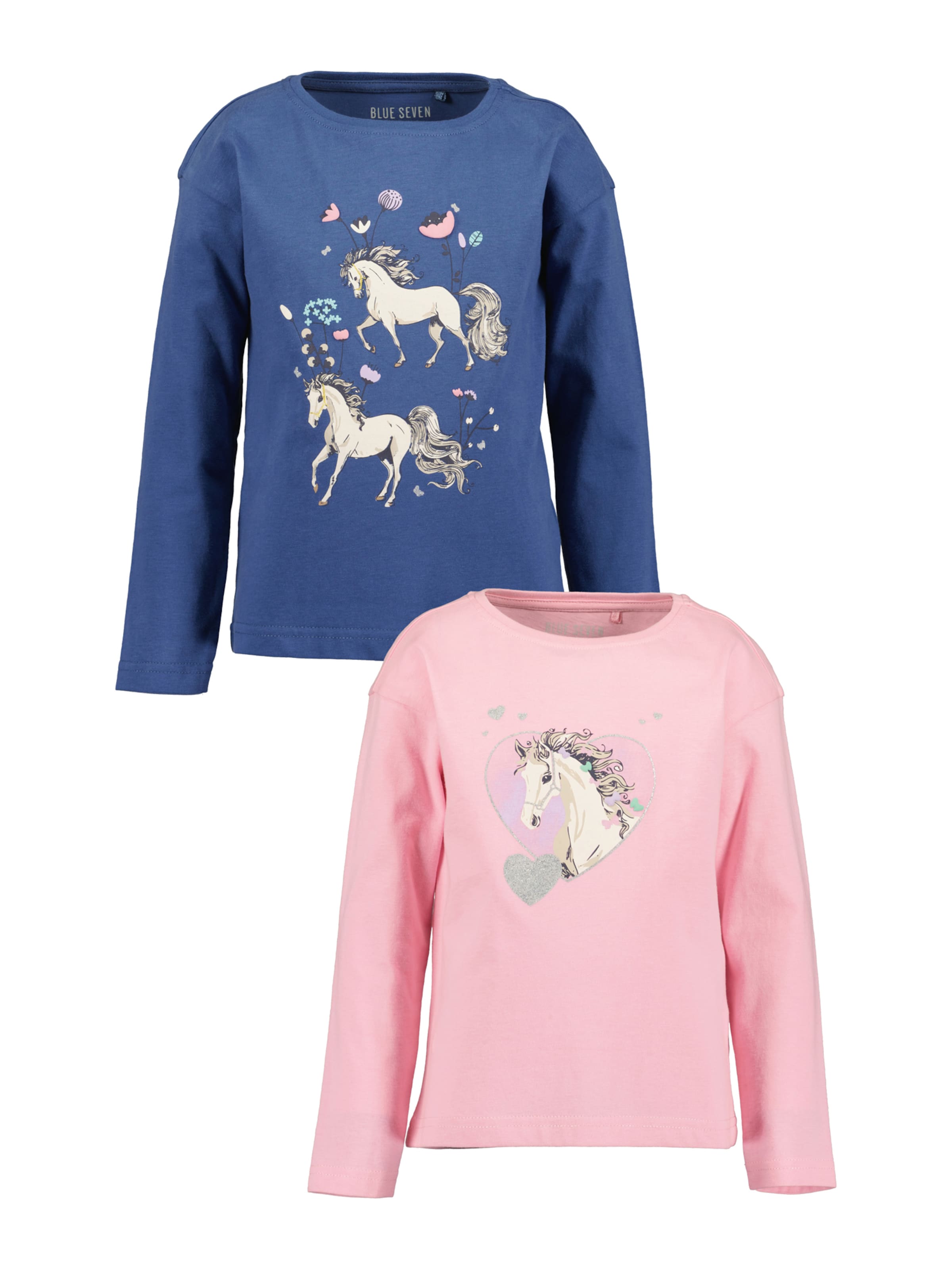 BLUE SEVEN T-shirt i blå: framsida
