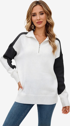 KoJooin Sweater 'Damen Oversize Strickpullover mit Stehkragen und Reißverschluss Lockerer Pullover mit Pull-Over' in S in Black, Item view