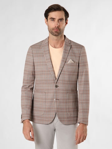 Finshley & Harding London Slim fit Colbert ' Brixdon2 ' in Beige: voorkant