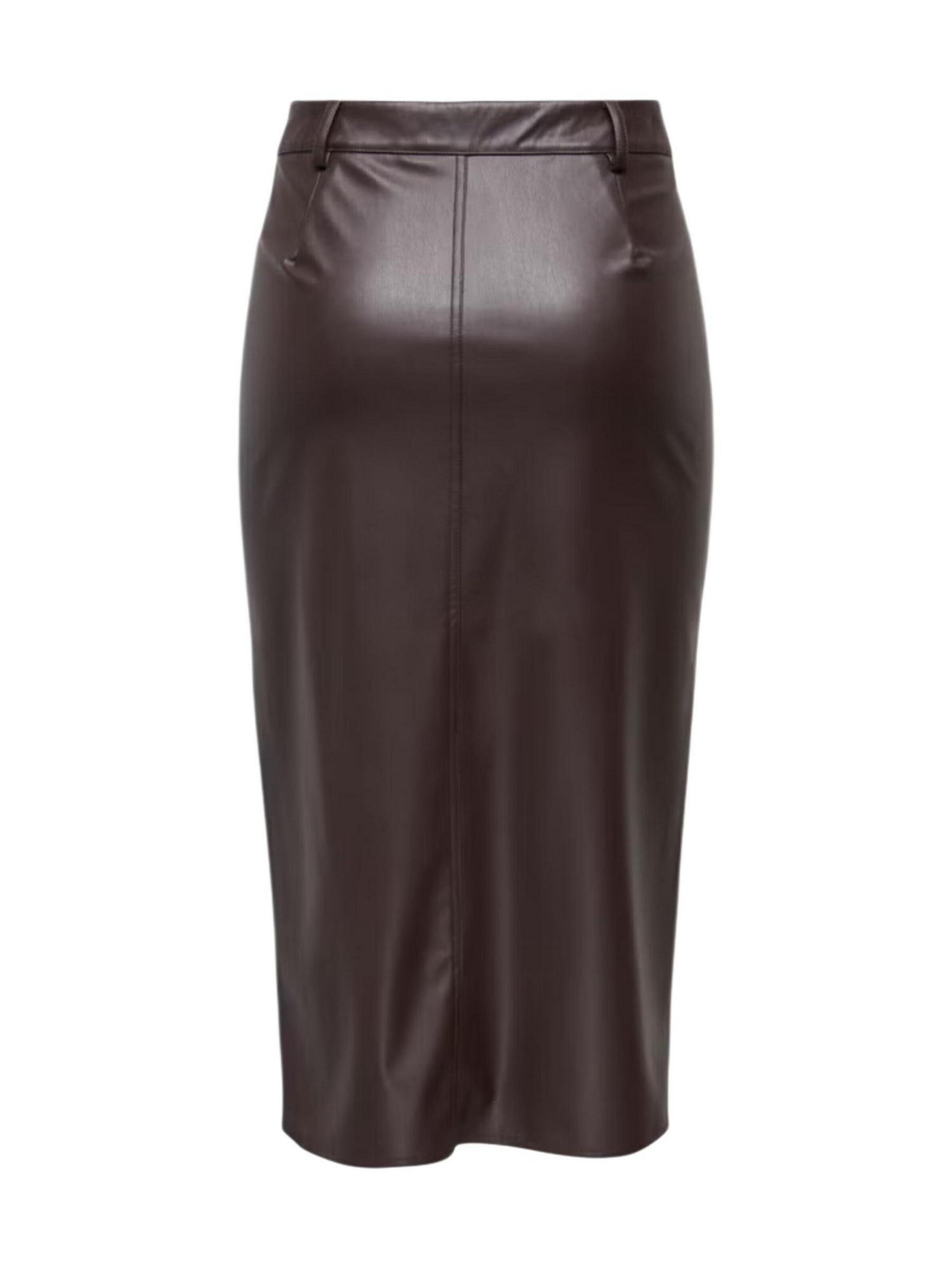 Gonna 'ONLBITTEN FAUX LEATH PENCIL SKIRT CC OTW 15373299' di ONLY in marrone