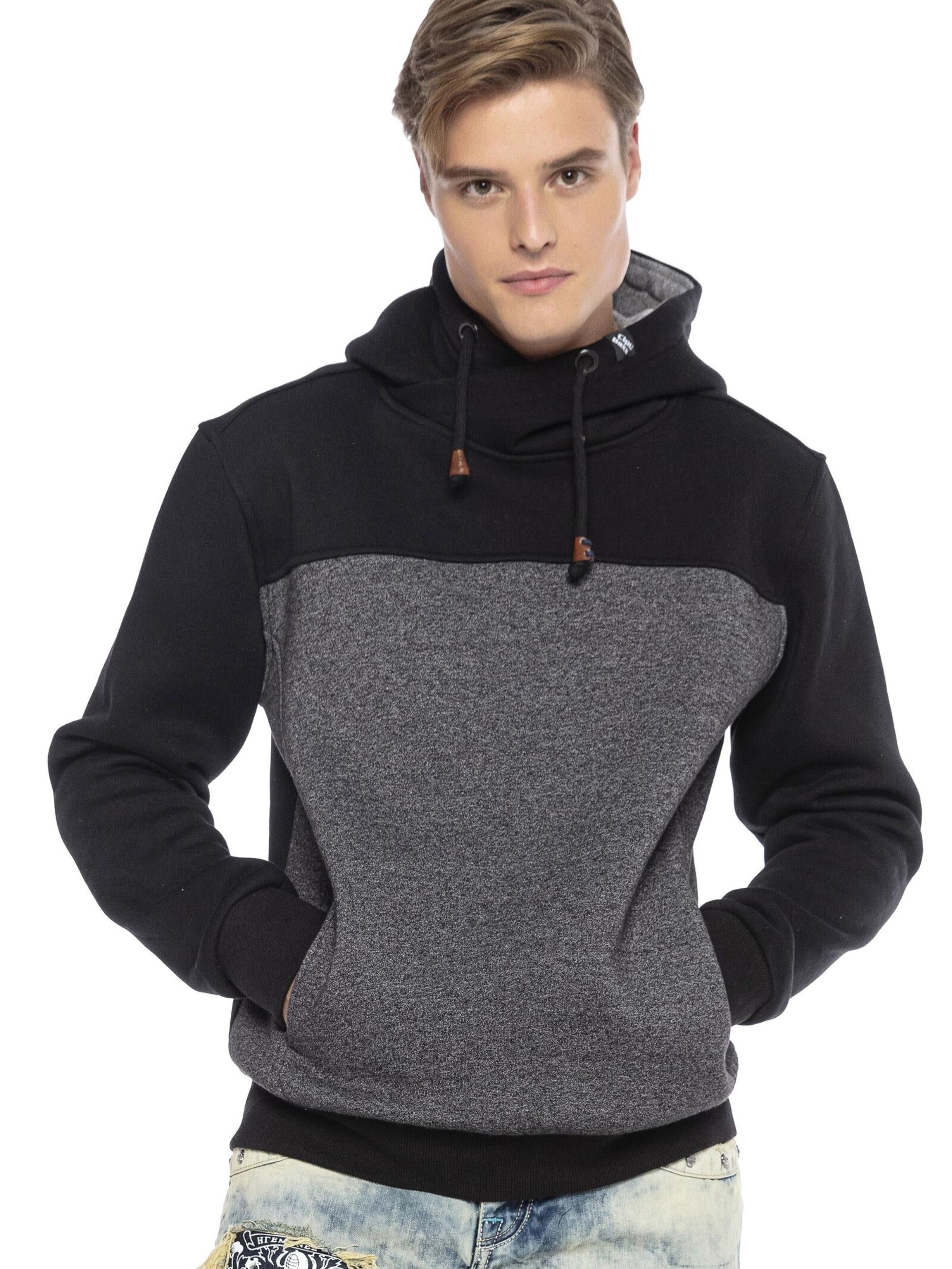 CIPO & BAXX Sweatshirt in Zwart: voorkant