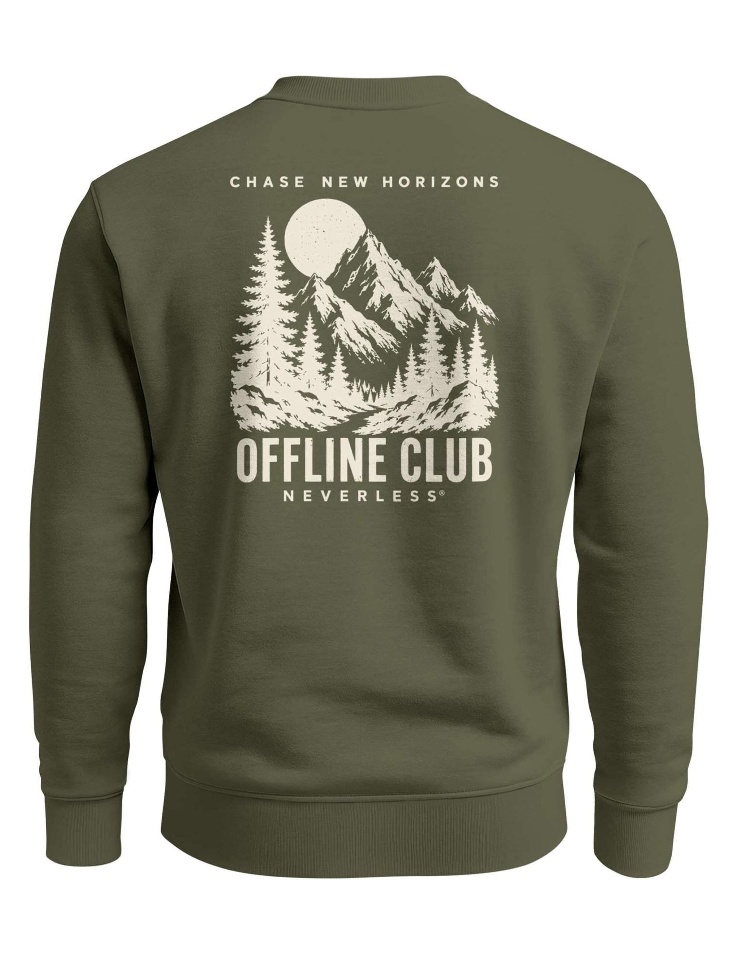 Neverless Sweatshirt 'Offline Club'‌‌ in Grün