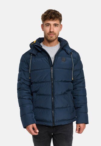 INDICODE JEANS Winterjas 'INCoolios' in Blauw: voorkant