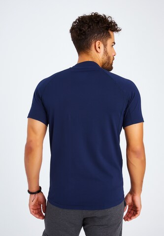 Leif Nelson Gym T-Shirt Rundhals in Blau