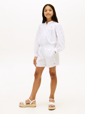 Wide Leg Pantalon TOMMY HILFIGER en blanc