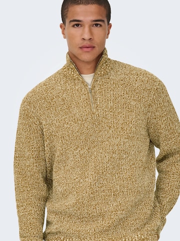Only & Sons Sweater 'ONSJOIN' in Brown