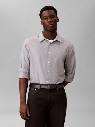 Calvin Klein Regular fit Overhemd in Grijs: voorkant