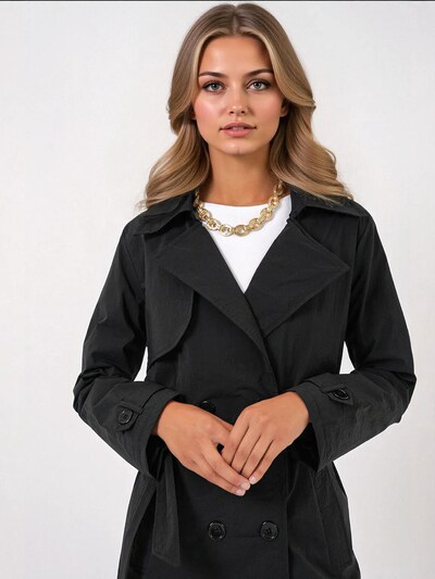 Bigdart Tussenmantel in de kleur Zwart, Productweergave