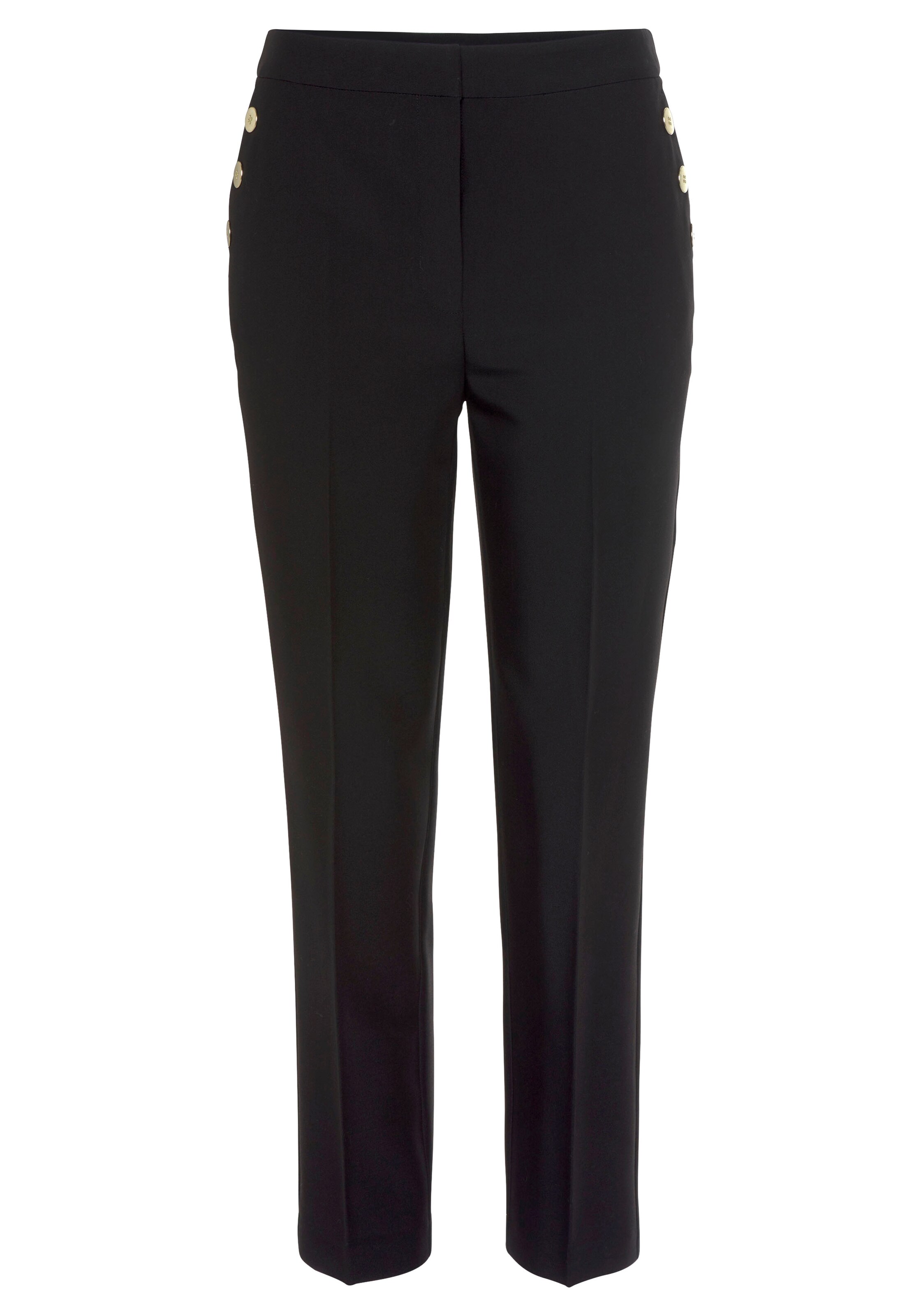 LASCANASlimfit Hlače na crtu - crna boja: prednji dio