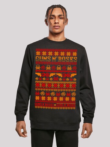 F4NT4STIC Sweatshirt 'Guns And Roses Weihnachten Christmas' in Black: front