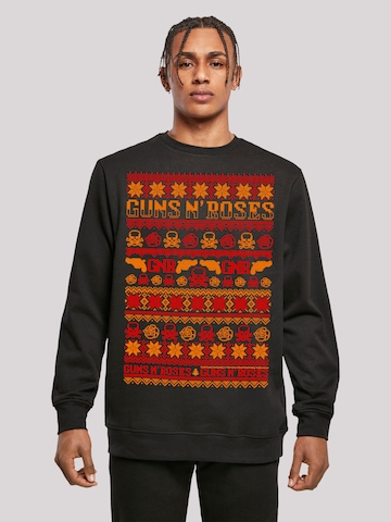 F4NT4STIC Sweatshirt 'Guns And Roses Weihnachten Christmas' in Zwart: voorkant