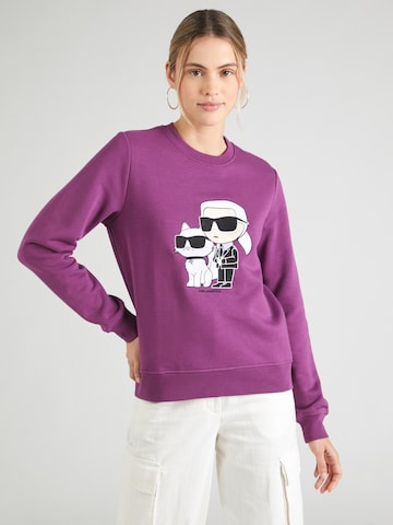 Sweat-shirt 'Ikonik 2.0' Karl Lagerfeld en violet : devant