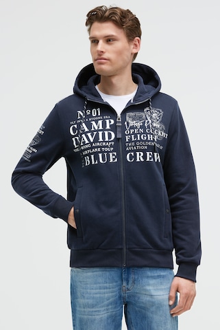 Veste de survêtement CAMP DAVID en bleu : devant