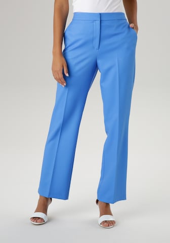 Aniston SELECTED Loose fit Pleated Pants in Blue: front