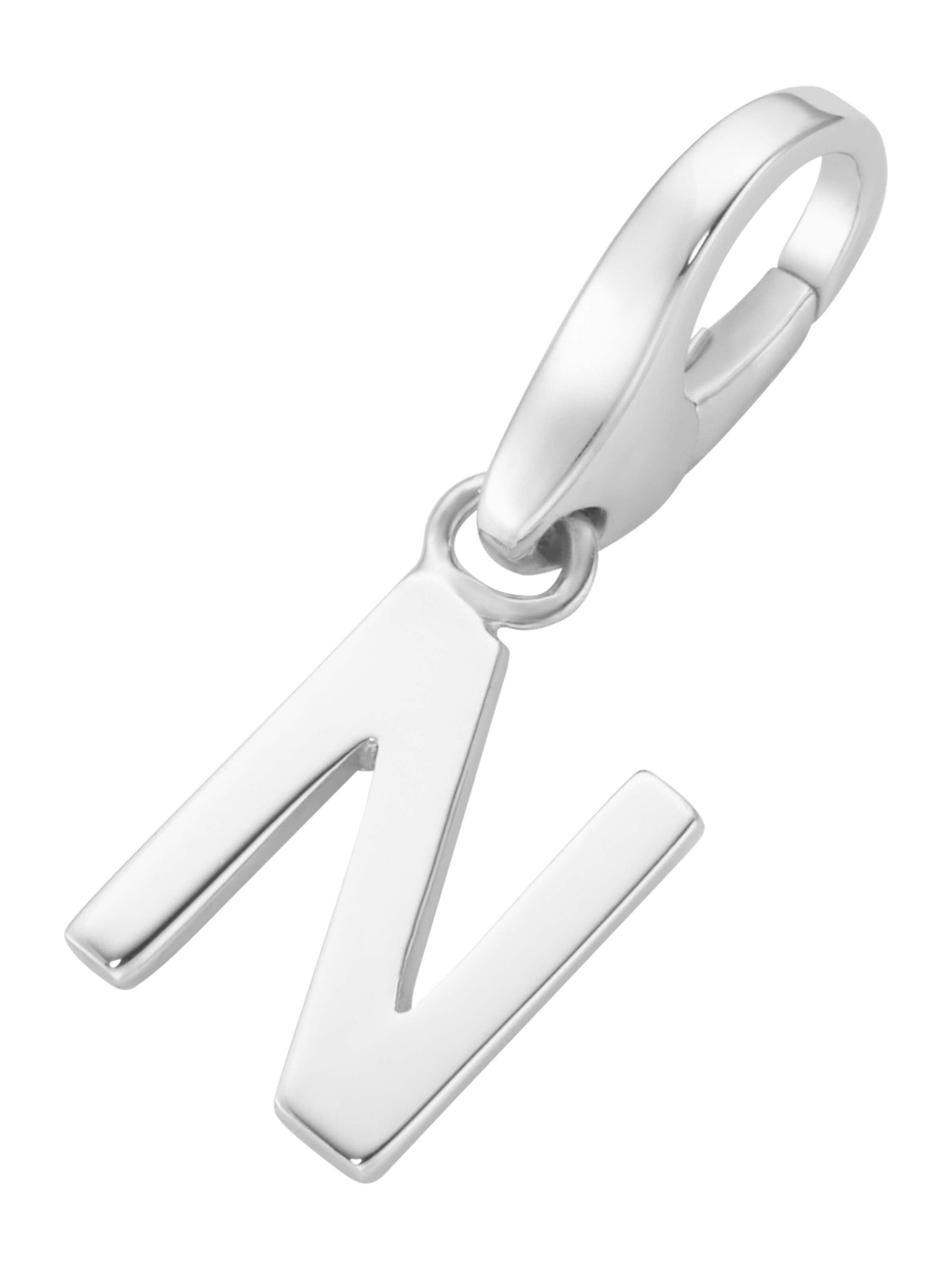 Ciondolo 'N' di Giorgio Martello Milano in argento: frontale