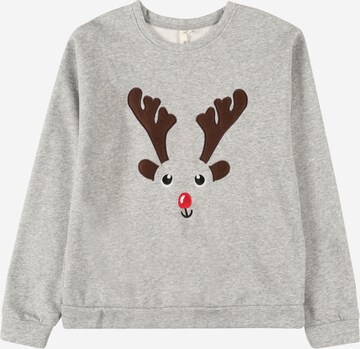 Pieces Kids Sweatshirt 'Xmas' in Grey: front