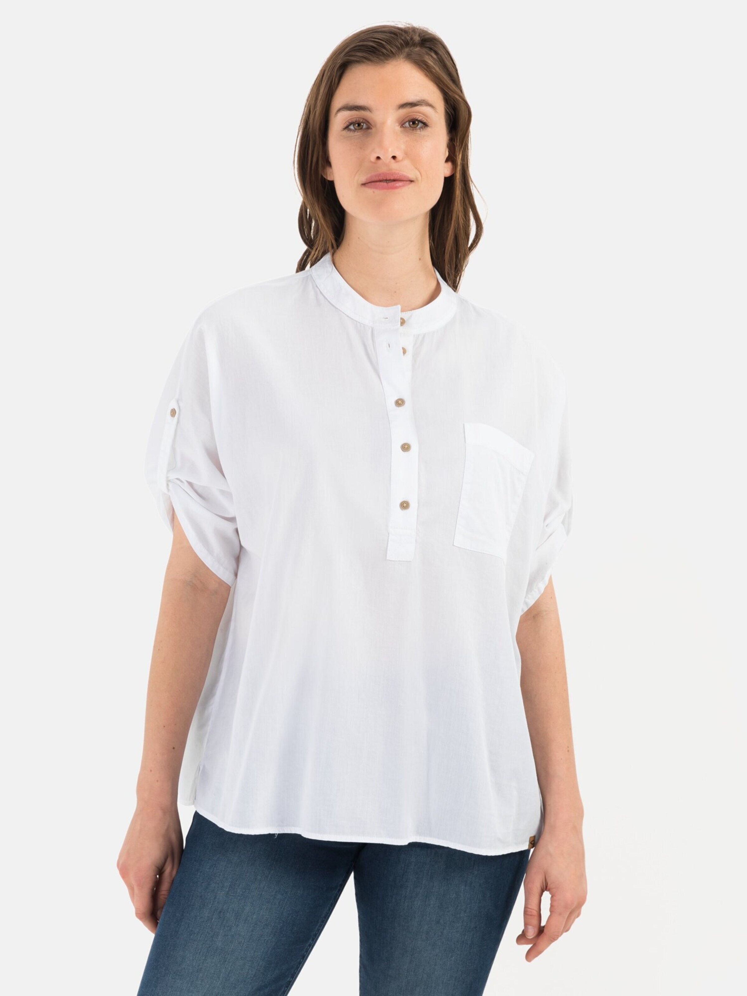 Frauen Große Größen CAMEL ACTIVE Bluse aus Baumwolle in Weiß - UX76576