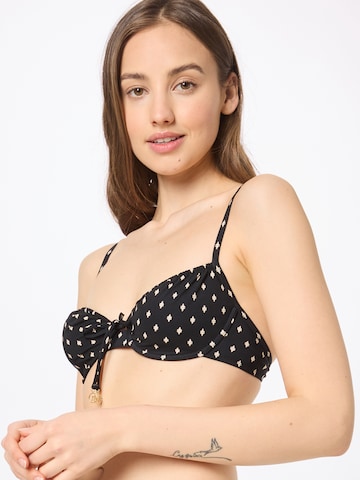 watercult T-shirt Bikini top in Black: front