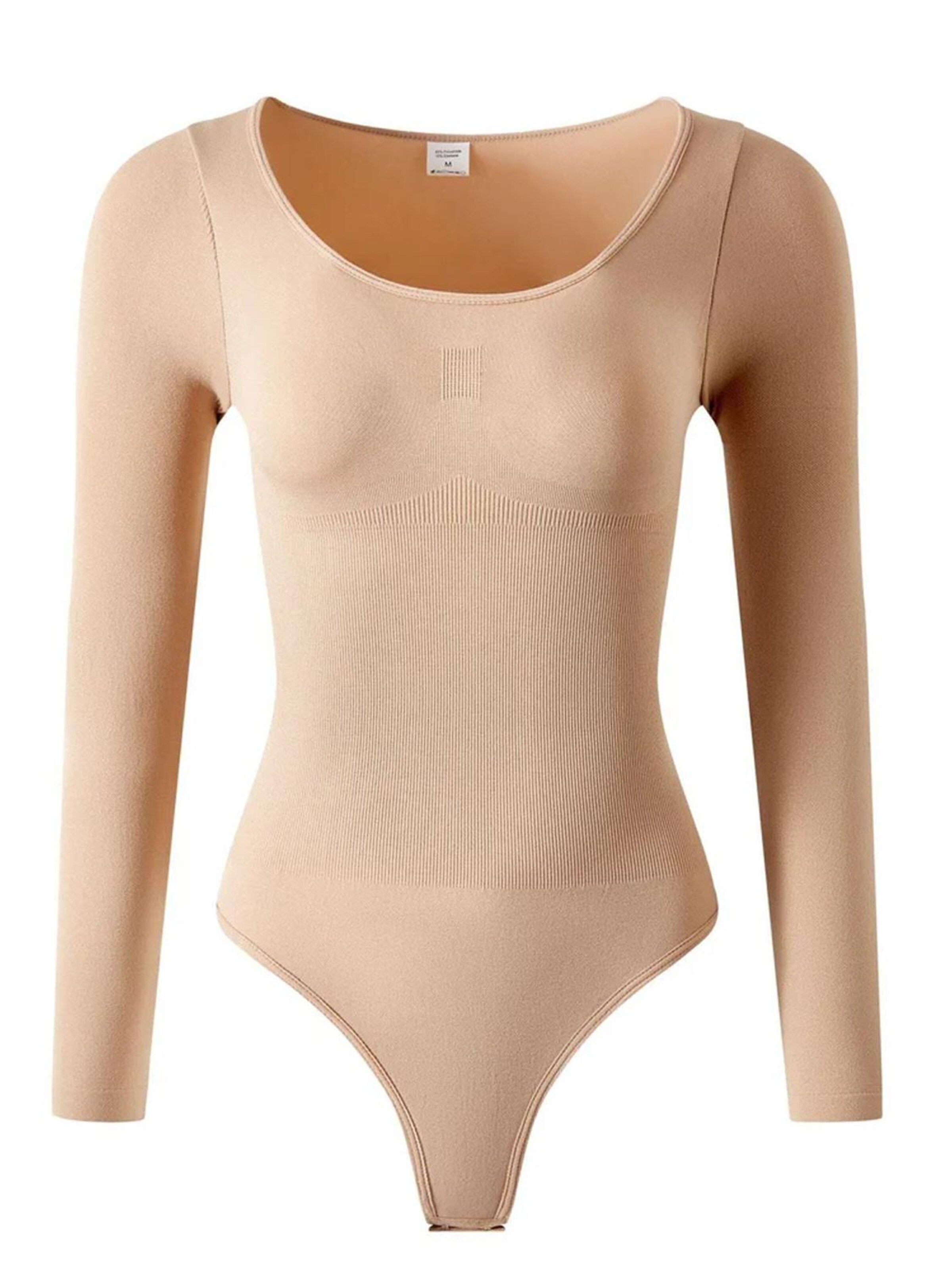 Shapetape Shaping bodysuit 'Body met Lange Mouwen Met String' in Beige: front