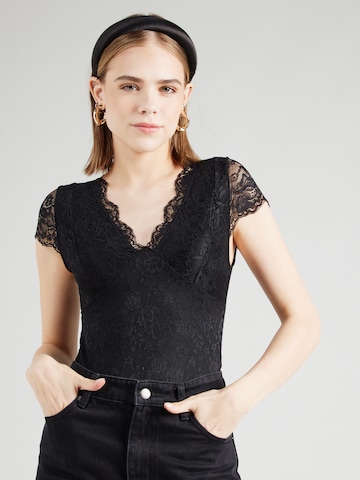 PIECES - Blusa body 'ALICE' em preto: frente