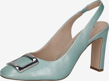 CAPRICE Slingback Pumps in Blue: front