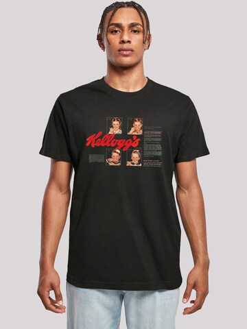 T-Shirt 'Kellogg's Corn Flakes Cereal Box Children Retro' F4NT4STIC en noir : devant