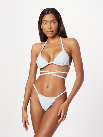 Solid & Striped Triangel Bikinitop in Blauw