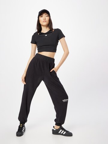 ADIDAS PERFORMANCE Tapered Workout Pants 'Select Sweat' in Black