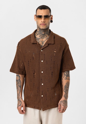 Fit confort Chemise 'Raymond' Dandalo en marron : devant