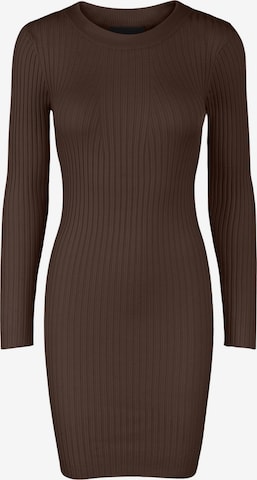 PIECES Knitted dress 'Crista' in Brown: front