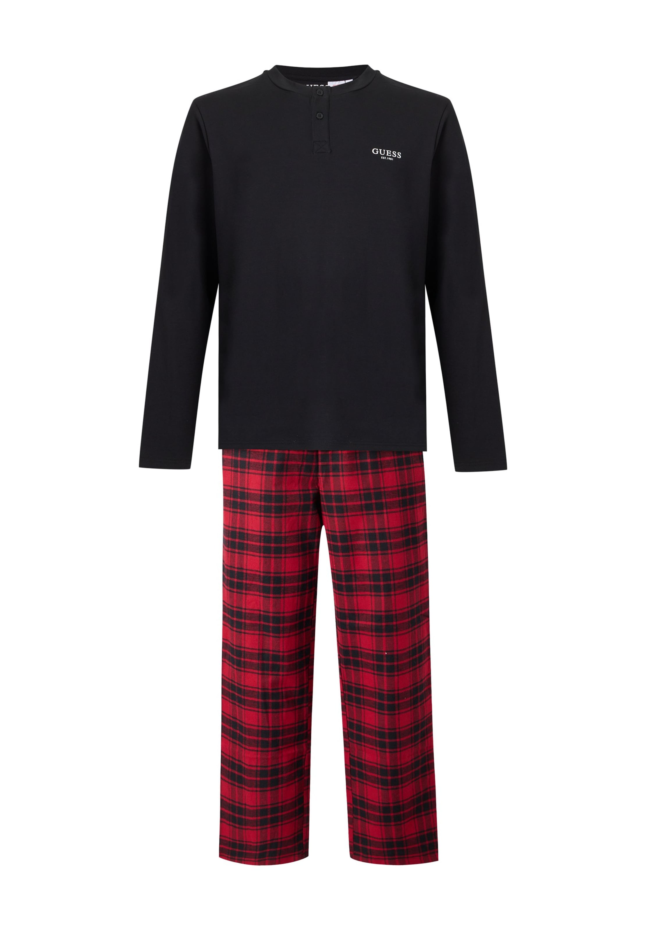 Pijama lungă 'MATT' de la GUESS pe roșu: față