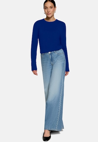 zero Feinstrickpullover mit Stehkragen in Blau
