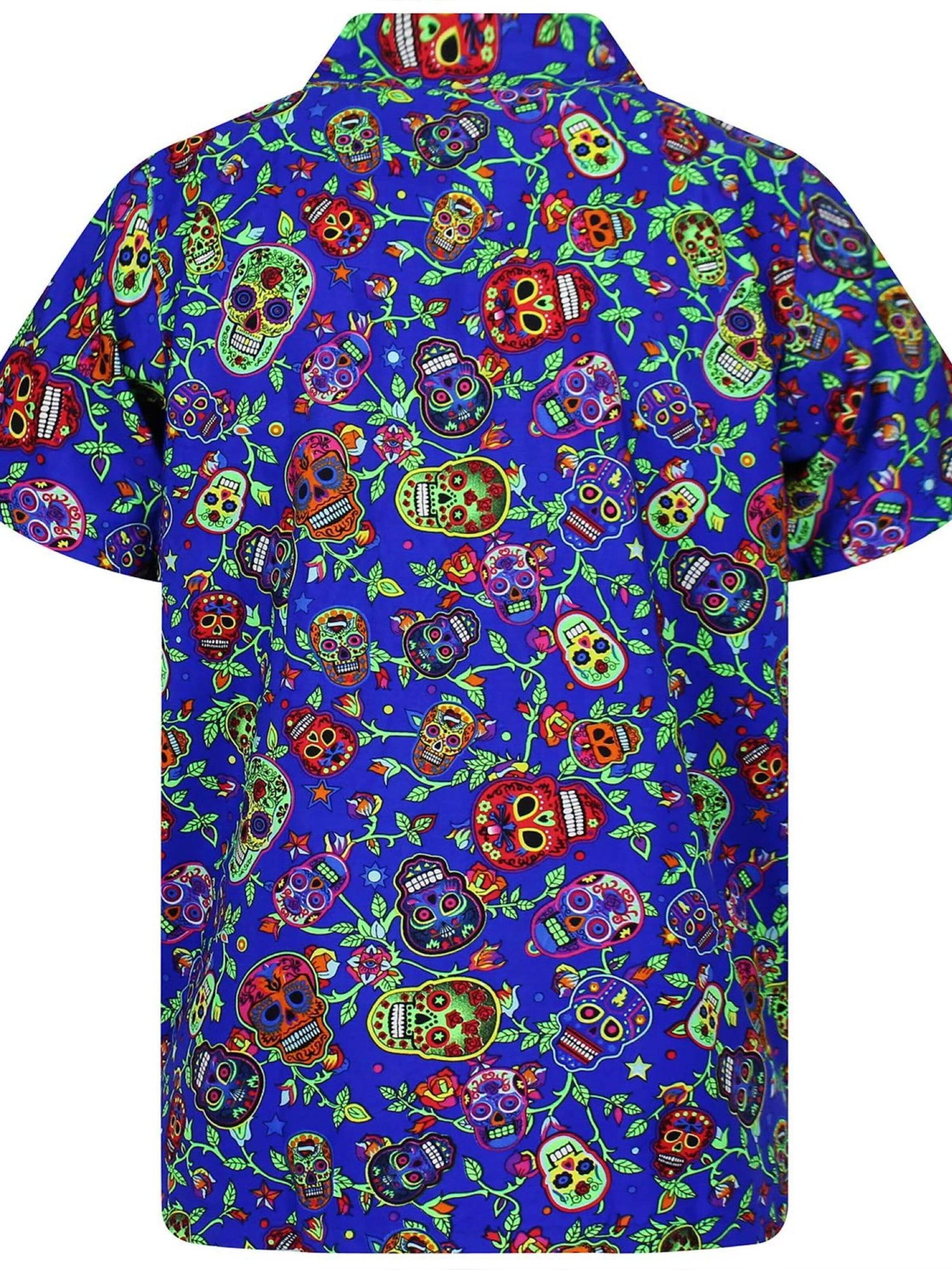 King Kameha Shirt 'Skull' in Blauw